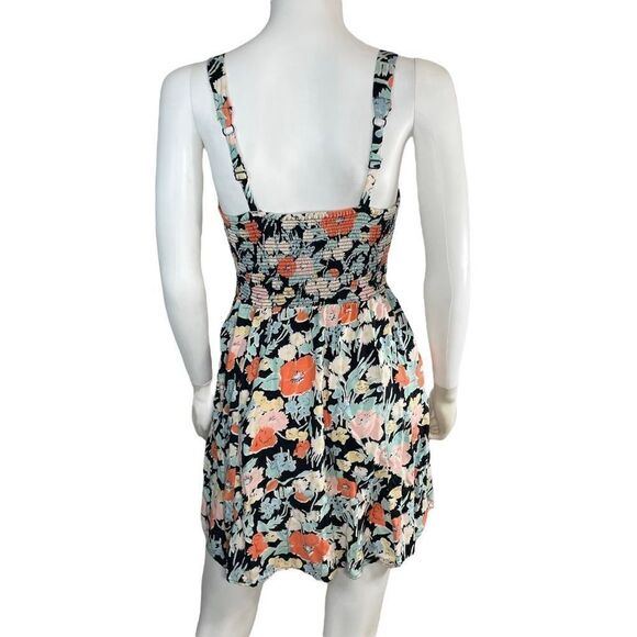 Kimchi Blue Women’s Medium Hawaiian Print Floral Ruched Mini Dress Sleeveless - Picture 5 of 11